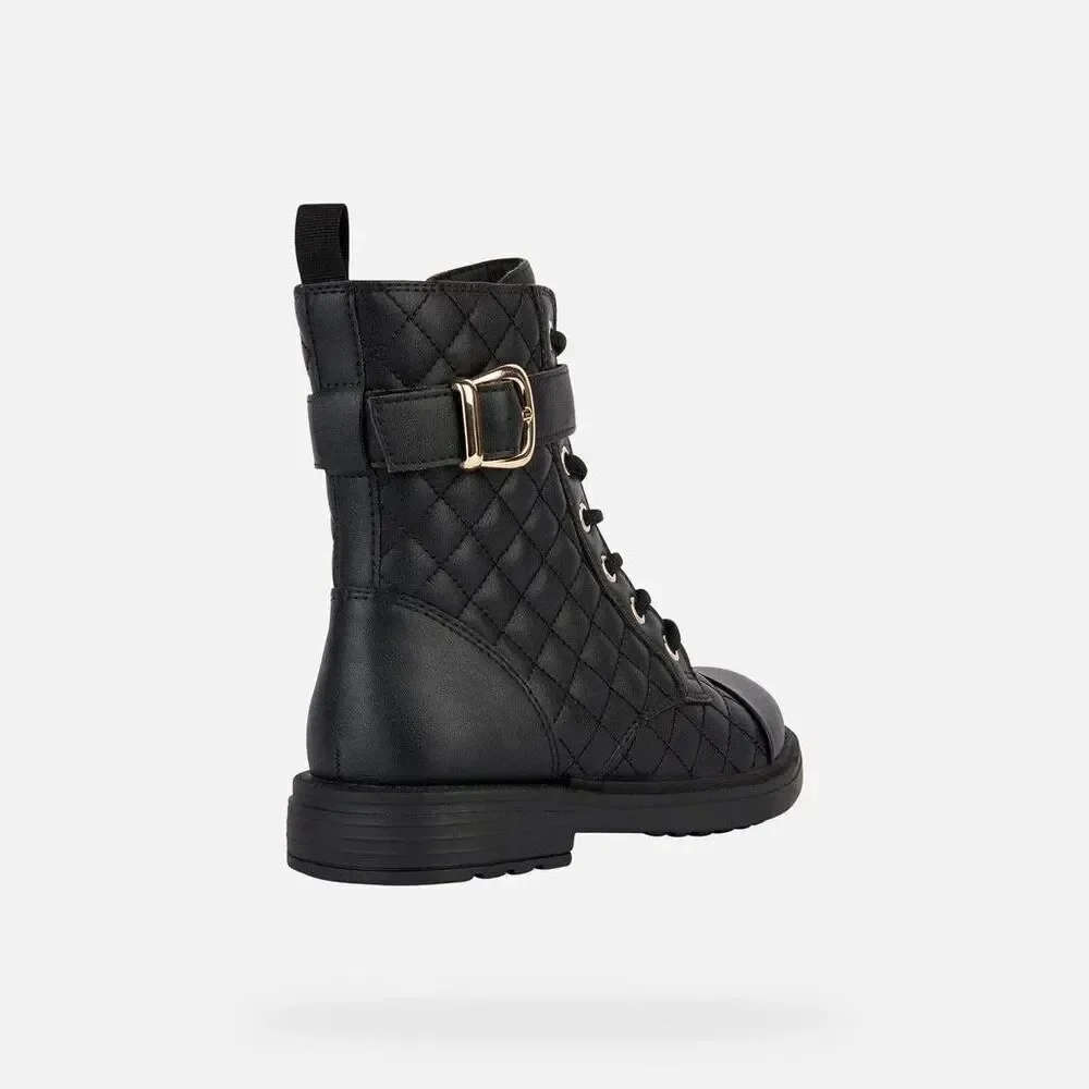 Geox NWT Girls’ Eclair 30 Synthetic Leather Boots Black Youth US 12